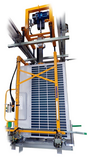 Waermepumpen Industriemanipulator mit Schienensystem